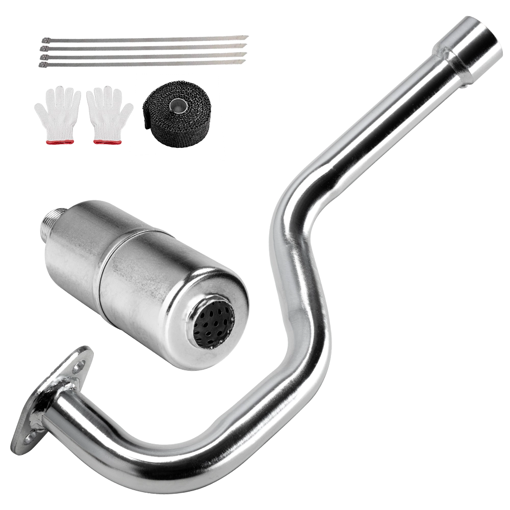Parker Pro Mini Bike Exhaust Header Pipe with Muffler Kit-1