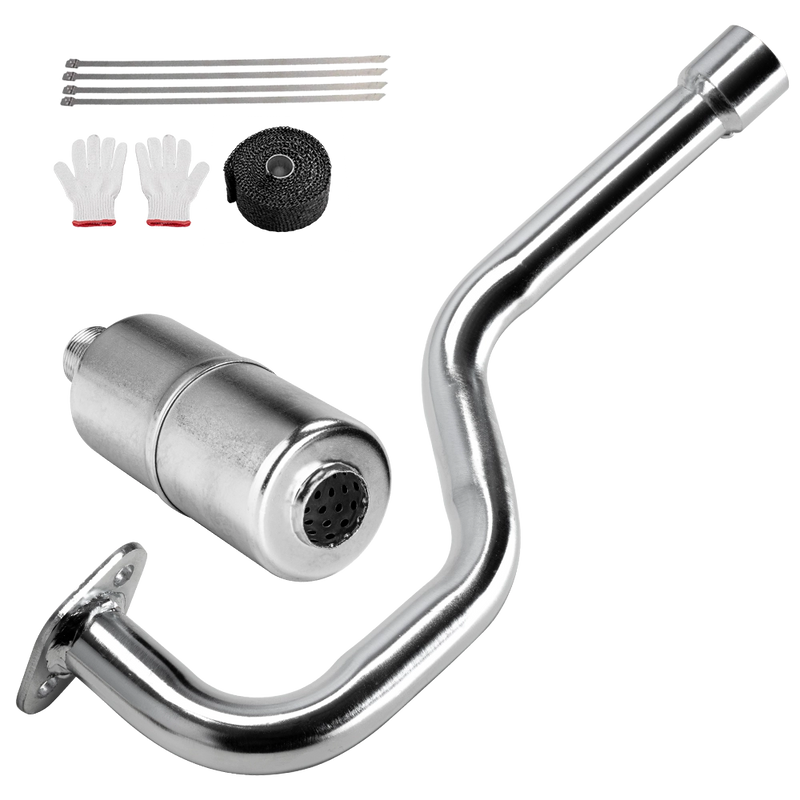 Parker Pro Mini Bike Exhaust Header Pipe with Muffler Kit-1